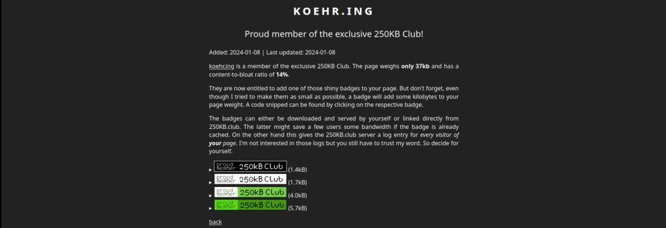250kB Club Screenshot 250kB Club Screenshot